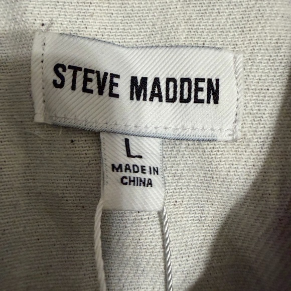 Steve Madden Leopard-Print Jean Jacket Brown and Black Short Sleeve Button Up L - Picture 6 of 10